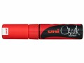 Uni Kreidemarker uni Chalk 8 mm Rot, Strichstärke: 8