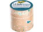 Folia Washi Tape Happy Birthday Kraftpapier, 4 Stück