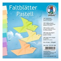 URSUS     URSUS Faltblätter Origami 14×14cm 3156199 Pastell-Farben