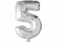 Creativ Company Folienballon 5 Silber, Packungsgrösse: 1 Stück, Grösse