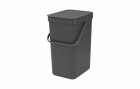 Brabantia Recyclingbehälter Sort & Go 12 l, Dunkelgrau, Material