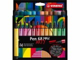 STABILO Fasermaler Pen 68 MAX ARTY 24er Etui, Verpackungseinheit