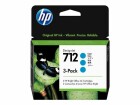 HP Tinte - Nr. 712 (3ED77A) Cyan (3er-Pack)