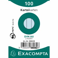 EXACOMPTA Karteikarten A8 38082SB blau liniert 100 Stk., Kein