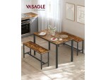 VASAGLE Tisch Set 97/110 x 50 cm/75 cm, Braun/Schwarz