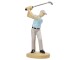 HobbyFun Mini-Figur Golfer 10 cm, Detailfarbe: Beige, Grau, Blau