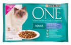 Purina ONE Nassfutter Adult Ozeanfisch, 4x85g, Fleischsorte: Fisch