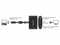 DeLock Adapter USB-C - HDMI, USB 3.0 Schwarz, Kabeltyp