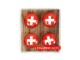 Trendform Haftmagnet EYE Swiss Kreuz 4er Set, Rot, Detailfarbe