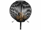 Esschert Design Feuerschale Ball Streifen, Ø 59.2 cm, Schwarz, Höhe