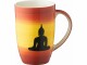 Mila Kaffeetasse Buddha 230 ml , 6 Stück, Gelb/Rot