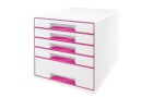 Leitz Schubladenbox Wow Cube 5 Pink, Anzahl Schubladen: 5