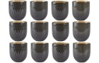 Villa Collection Kaffeebecher 400 ml, 12 Stück, Grau, Material: Keramik