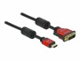 DeLock Kabel HDMI - DVI-D 24+1, 5 m, Kabeltyp