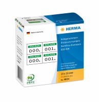 HERMA     HERMA Anlage-Nummern 22x15mm 4834 grün/schwarz, 0-999
