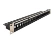 DeLock Patchpanel Keystone 24 Port mit Entlastungsschiene 19