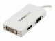 StarTech.com - Travel A/V Adapter: 3-in-1 Mini DisplayPort to VGA DVI or HDMI Converter - White (MDP2VGDVHDW)