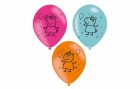 Amscan Luftballon PeppaPig 6 Stück, Latex, Packungsgrösse: 6