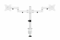 DELTACO Pro Gaming Dual Monitor Arm GAM-117-W White, 13-32
