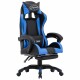 vidaXL Gaming-Stuhl mit Fußstütze Blau und Schwarz Kunstleder