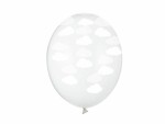 Partydeco Luftballons Wolken Transparent/Weiss Ø 30 cm, 6 Stück