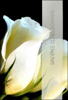 ABC Carte de deuil - Sujet rose blancheCarte
