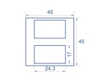 DeLock Easy 45 Modulblende 2x Rechteck-Ausschnitt 5 Stück