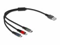 DeLock USB-Ladekabel USB A - Lightning/Micro-USB B/USB C 0.3
