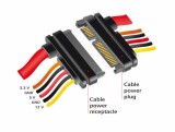 DeLock SATA3-Kabel 3.3/5/12 Volt Verlängerung 30 cm