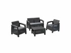 AlliBERT Corfu Lounge Wicker Set, Graphit, inkl. Kissen, Material