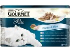 Purina Nassfutter Gourmet Perle Lachs & Seelachs, 4 x