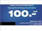 Heiniger Gutschein CHF 100.-