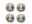 Kikkerland Multifunktionsbälle Katze 4 Stück, Grau, Verpackungseinheit: 2