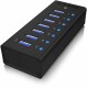 ICY BOX   7 Port Hub             USB 3.0 - IBAC618   robust alluminium        black