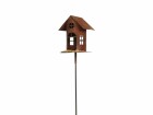 Saremo Vogelhaus mit Steg auf Stab, Grundfarbe: Braun, Tierart