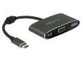 DeLock Adapter USB-C - VGA, USB 3.0 Schwarz, Kabeltyp