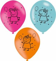 NEUTRAL Ballons Peppa Pig 6 Stk. 997378 pink, blau