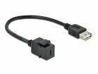 DeLock Keystone-Modul USB2.0 USB-A ? USB-C, 25cm schwarz, Modultyp