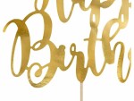 Partydeco Kuchen-Topper Happy Birthday 1 Stück, Gold, Material