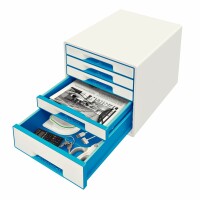 Leitz Schubladenbox WOW Cube A4 52142036 weiss/blau, 5