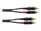 Cordial - Câble audio - RCA x 2 mâle pour RCA x 2 mâle - 6 m - noir