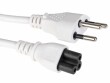 FURBER.power Netzkabel C5-T12 1.0 m Weiss, Anzahl Leiter: 3