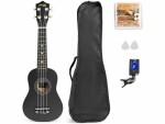 MAX Ukulele UKEY Set Soprano Schwarz 21 Zoll