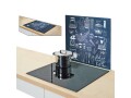 Zeller Present Herdabdeckplatte Lovely Kitchen Schwarz, Material: Glas