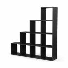 Treppenregal Raumteiler OMAR 10 Fächer schwarz