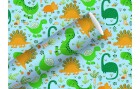 Braun + Company Geschenkpapier Funny Dinos Hellblau, 70 cm x 2