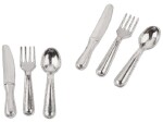 HobbyFun Mini-Utensilien Besteck 12-teilig Silber, Detailfarbe