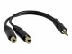 StarTech.com - 6 in. 3.5mm Audio Splitter Cable - Stereo Splitter Cable - Gold Terminals - 3.5mm Male to 2x 3.5mm Female - Headphone Splitter (MUY1MFF)