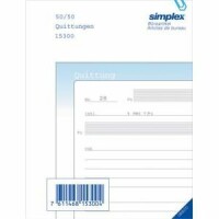SIMPLEX   SIMPLEX Quittungen D A6 15306D blau/weiss 50x3 Blatt, Kein