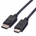 Roline DisplayPort - HDMI Verbindungskabel - 3 m - 2K - Schwarz